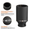 sourcing map 12-Point Deep Impact Socket 1/2 Inch Drive 32mm