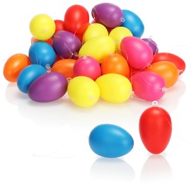 com-four® Colourful Easter Eggs for Easter Decoration, Coloured Plastic Eggs for Easter, Easter Eggs for Hanging
