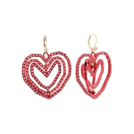 Betsey Johnson Heart Drop Earrings (Wavy Hearts Crystal Earrings)