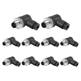 10Pcs M12 5-Pin Aviation Connector Male A Code, Industrial Field Assembly Plug 12mm IP67 Waterproof for Circular Socket Panel Sensor