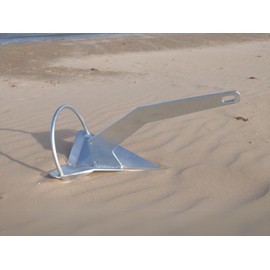 MarineNow Galvanized Shovel Scoop Style Anchor with Roll Bar (10 kg 22 lb)