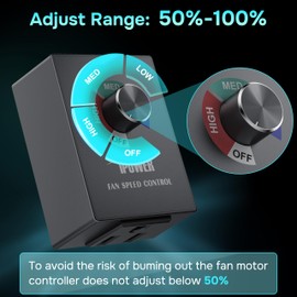 Simple Deluxe 12 Inch Wall Mounted Shutter Exhaust Fan with Speed Controller and Power Cord Kit, Aluminum, 1600 RPM, 940 CFM, for Attic, Garage, Louvered Vent, Plant, Greenhouse, Silver