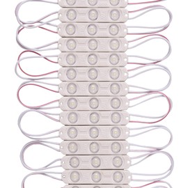 CMLAMPLED 200 PCS 12V DC LED Module 6500K Daylight White 0.72W 3 LEDs with Gem-Lens Waterproof Decorative for Advertising Signs Letter Sign with Tape Adhesive Backside