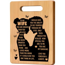 Valentines Day Gift for Wife from Husband, Wedding Anniversary Romantic Gifts for Her, Birthday Gifts for Wife, Christmas Valentine's Day Mothers Day Gifts for Wife -Wife Cutting Board Gift