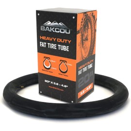 Bakcou - 20x4 Heavy-Duty Fat Tire Tube - Military-Grade Butyl Rubber, Schrader Valve, 3.5mm Thickness - Compatible with Electric & Mountain Bikes