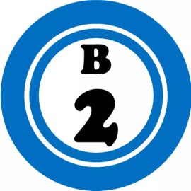 Kiwi Gifts B 2 B2 Bingo Ball - 100 Pack Circle Stickers 3" x 3" - Hobby Number Board Lucky