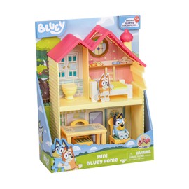 Bluey Mini Home Playset | Compact House Playset with Carry Handle | Three Different Rooms | Kitchen, Bedroom and Bathroom | Includes Figure with 5 Play Pieces