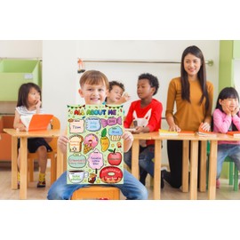 WaaHome All about Me Poster Elementary 12pcs 12"x17" Large DIY All About Me Poster Kindergarten Preschool for Star Students Kids Classroom Teacher Must Haves Back to School Supplies