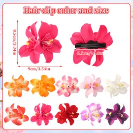 JANYUN Flower Hair Clips, 8 Colors Bohemian Hawaiian Fabric Flower Hairpin for Seaside Holiday Bridal Bobby Pins Headwear Bobby Pins Hair Accessories