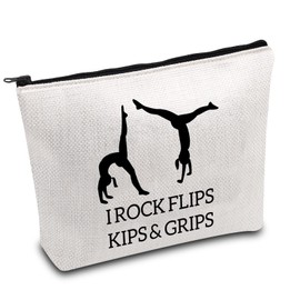 Gymnastics Makeup Bag for Girls Gymnastics Gift Gymnastics Trainer Gift Gymnastics Team Gift i Rock Flips Kips and Handles Reversible Turner Gift, Rock Flip Kip, L9 W7 H0.39, Rock Flip Kip