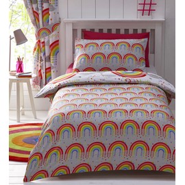 Homemaker Rainbow duvet cover sets girls bright bedding & curtains available (Duvet Set - Single)