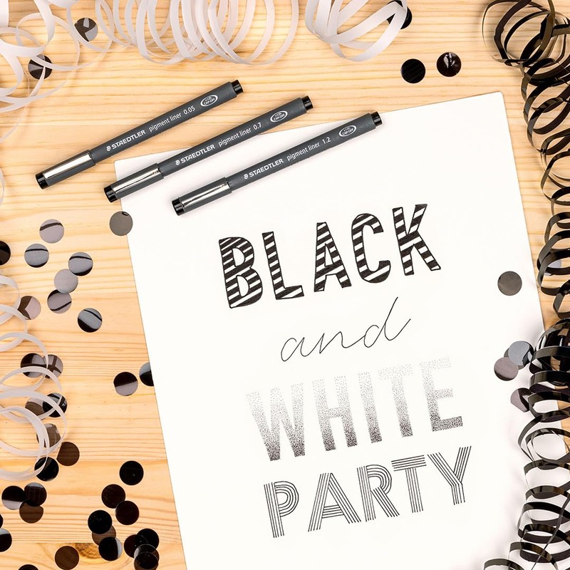 STAEDTLER 308 Pigment Liner Fineliner Pens | Black Fineliners Wallet