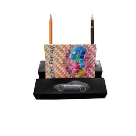 German sport 928 ref191 BLACK desk office tidy stores business cards pens pencil holder paper weight