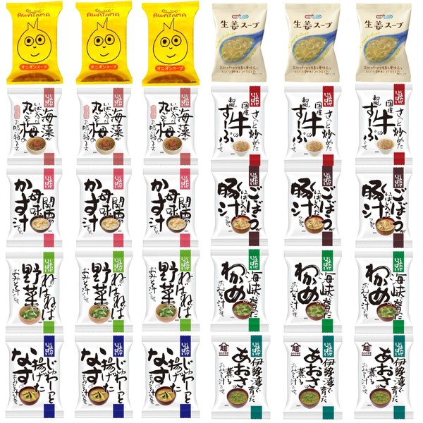 Cosmos Foods Freeze Dried Miso Soup Set, 10 Types, 30 Servings