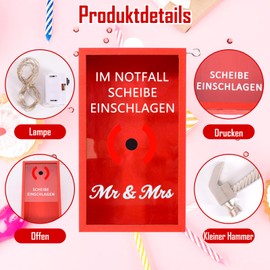 Sunwuun LED Wedding Gifts for Bride and Groom, Funny Money Gifts for Wedding, Funny Gifts, Emergency Box with Hammer, Creative DIY, Packaging, Money Gift, Youth Consecration, Wedding Anniversary