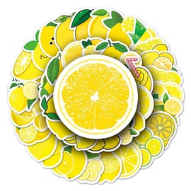 Lemon Stickers |50Pcs Lemon Waterproof Vinyl Decals for Water Bottles Laptop Luggage Cup Computer Mobile Phone Skateboard