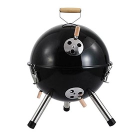 Servicrt Round Portable Charcoal BBQ Grill , Black Charcoal grill Bbq grill Portable grill Camping grill Outdoor grill Barbecue grill Grills outdoor cooking Barbeque grill Charcoal grills Mini grill