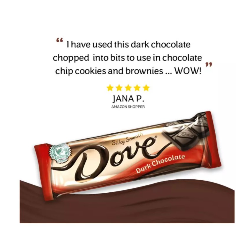 Dove Dark Chocolate Singles Size Candy Bar 1.44-Ounce Bar 18-Count