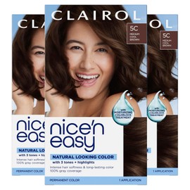 Clairol Nice 'n Easy Hair Color 117D/5C Medium Cool Brown 1 Kit (Pack of 3) (PACKAGING MAY VARY)