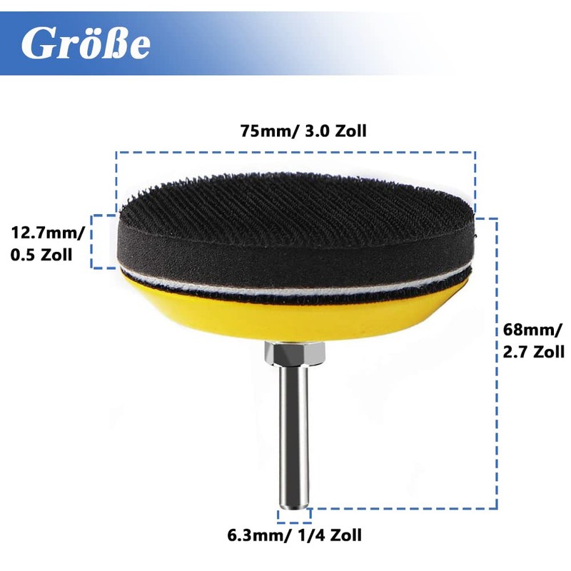 Mesee Pack of 2 Sanding Disc Pads, Polishing Pad Adapter,