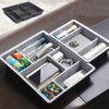 6-Compartment Felt Drawer Organizer Tray for Desk & Vanity Light Gray Divider