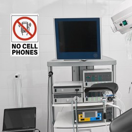 YIKIADA No Cell Phones Sign 8 x 12 Inch PVC Waterproof Self Adhesive for Business Classroom Gas Stations Outdoor Indoor 2 PCS