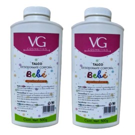 vg cosmetics Talco Para Bebe Suavidad Y Proteccion Hipoalergenico 2 Pz