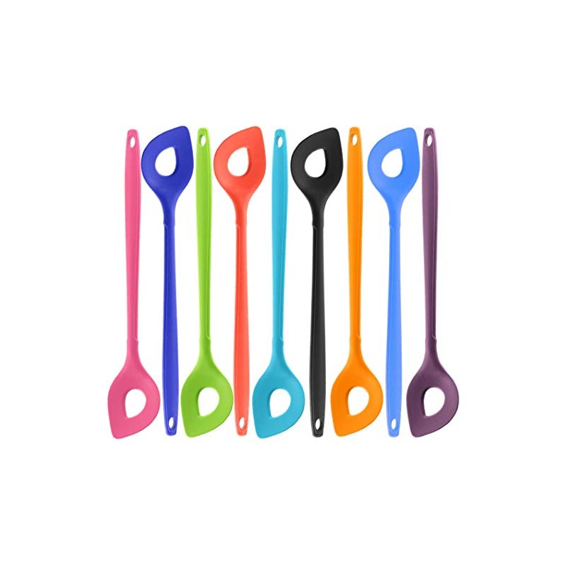 Sililkon Mixing Spoon with Hole (Pink)
