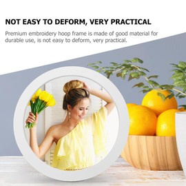 Display Frame Circle for Art Wood Embroidery Hoop Frame Finished Frame Round Embroidery Display Frame Wall-Mounted Photo Frame Decoration DIY Embroidery Craft Ornaments 7 Inch