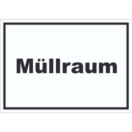 Müllraum Sign with Text Waste Separation Horizontal A4 (210 x 297 mm)