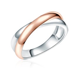 Rafaela Donata Women's Ring Sterling Silver Rose Gold-Plated, Silver