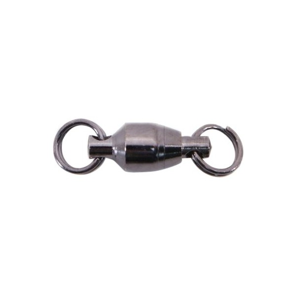 Spro Ball Bearing Swivel with Split Ring-Pack of 3 (Black, Size 4)