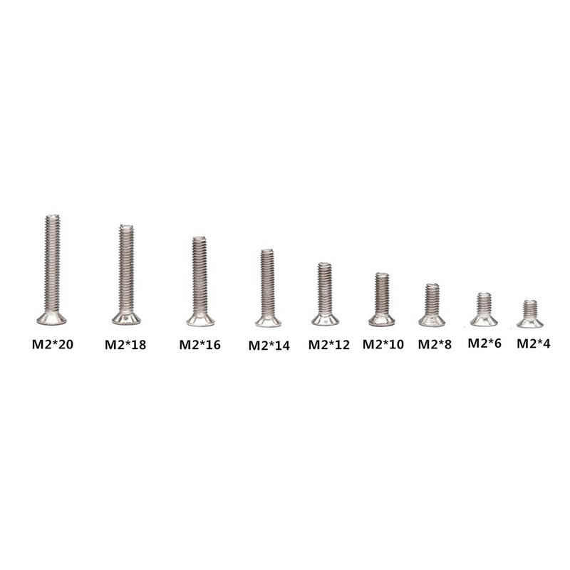 Guard4U 300Pcs Metric M2 Stainless Steel Phillips Countersunk/Flat Head Machine