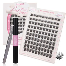 CALAILIS CE103KIT Eyelash Extensions Set, 100 Pieces, Individual Eyelash Clusters, Lashes, Super Thin, Super Light, Super Soft and Without Strain, Lash Extension Set, Comfortable to Wear All Day
