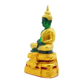 BUDDHO Emerald Buddha Statue Meditation 7" H. Jade Buddha Statue Thai Buddha Statue for Home Decor Buddha Figurines (Rainy)