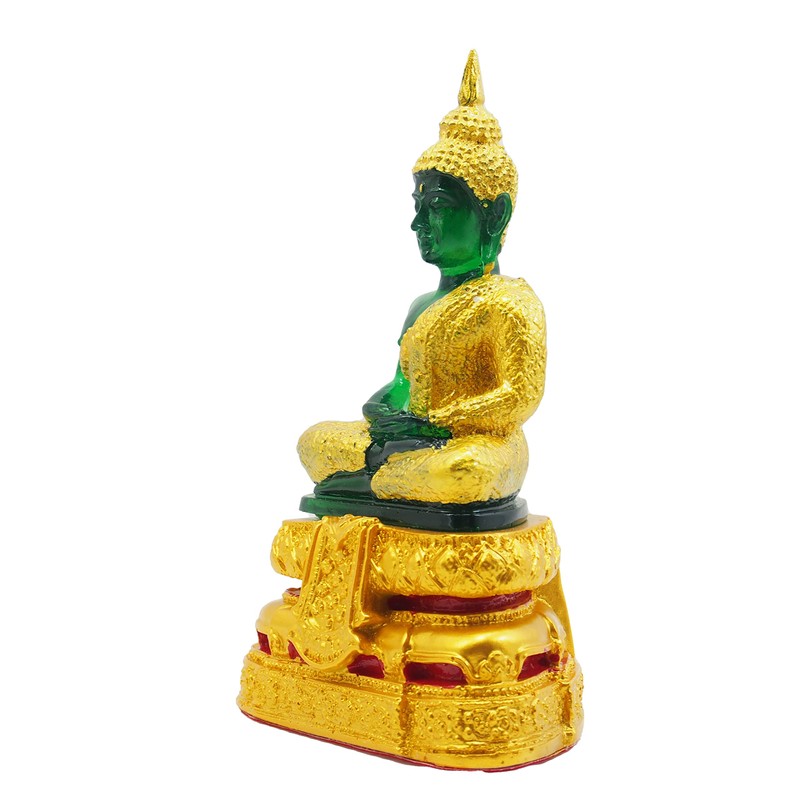 BUDDHO Emerald Buddha Statue Meditation 7" H. Jade Buddha Statue