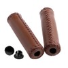 Riloer Bicycle Handlebar Grips Leather Retro Grips Set Leather Black