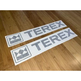 TEREX EQUIPMENT DIE CUT DECAL STICKER - 18” - SET OF 2 - Black Tractor Loader