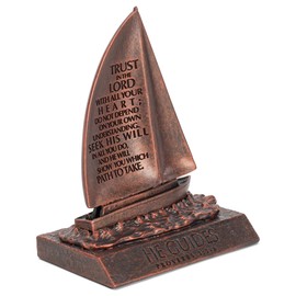 Lighthouse Christian Products He Guides Bronzelike Finish 4.5 x 5.25 Cast Stone Mounted Sculpture