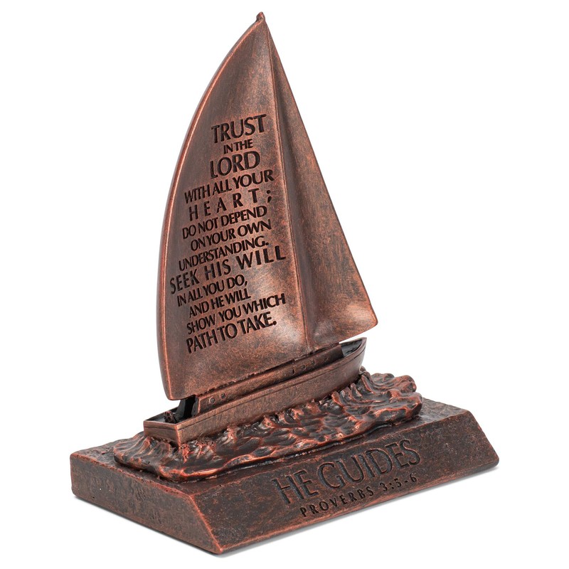 Lighthouse Christian Products He Guides Bronzelike Finish 4.5 x 5.25