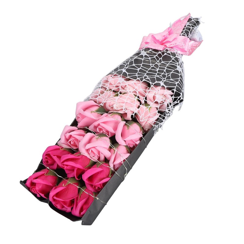 LED Artificial Rose Flowers Fake Roses Bouquet Light Up Forever