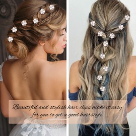 YISSION 20 Pcs Mini Rose Gold Pearl Hair Clips for Girls & Women - Cute & Elegant Wedding Bridal Hair Accessories