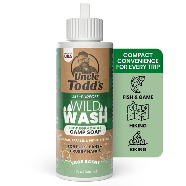 Uncle Todd's Uncle Todd's Wild Wash Biodegradable Soap, Camping Soap