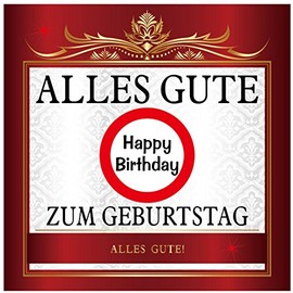 Udo Schmidt Happy Birthday Sticker, Red, 10 x 10 cm, Paper