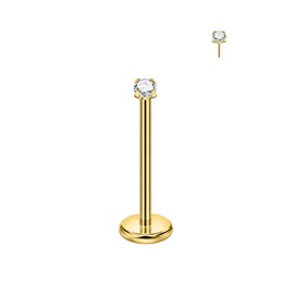 FANSING Threadless Cartilage Earring 10mm Long Push Pin Earrings 20g Nose Studs for Women 1.5mm Nose Rings Studs Gold Surgical Steel Labret Jewelry