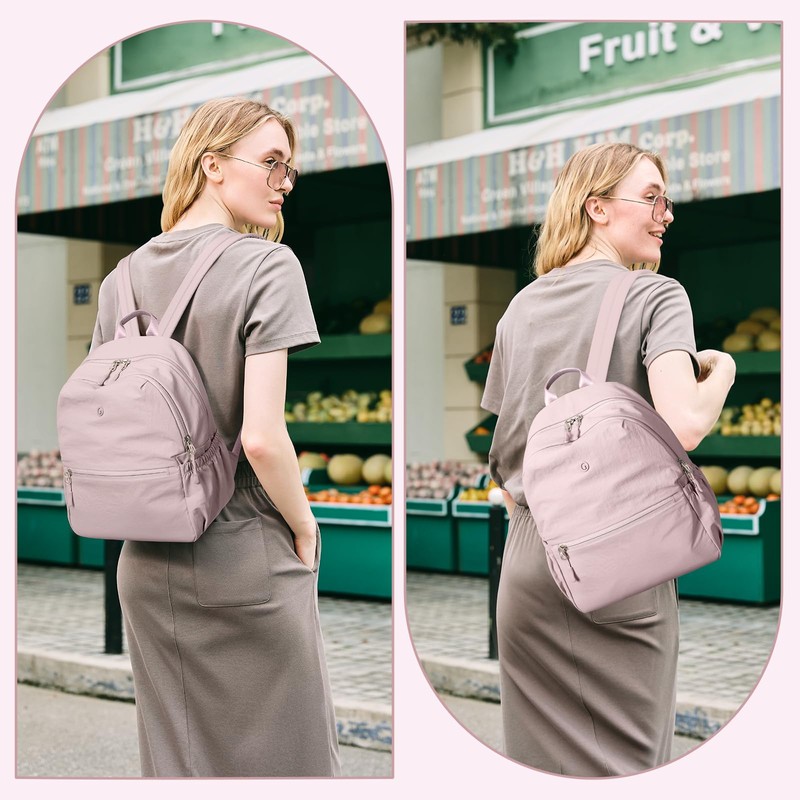 13L Mini Backpack Lightweight Nylon Daypack for Women, Small City