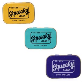 SqueakyClean Hand Made 30 Soap Tablets in Each Tin | Single Wash Hygiene Bar | Hand Care | Convenient | Travel & Pocket Friendly | Combo of 3 Fragrance (Lemon, Vanilla, Lavender)