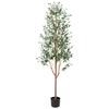 CQURE Faux Olive Tree 7ft, Fake Tall Olive Tree Artificial