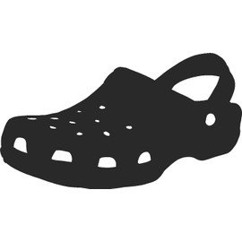 hBARSCI Clog Shoe Vinyl Decal - 5"- Die-Cut Sticker - for Cars, Trucks, Windows, Laptops, Tablets 3.0 mil Thick Vinyl - Matte Black