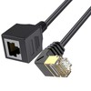 Traovien CAT 8 Ethernet Extension Cable,90 Degree Down Angle Male